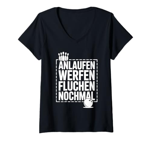 Damen Lustiger Bowling Spruch Für Bowlingteam Bowlingspieler T-Shirt mit V-Ausschnitt Damen Lustiger Bowling Spruch Für Bowlingteam Bowlingspieler T-Shirt mit V-Ausschnitt von Lustige Bowling Sprüche für Bowlingbahn und Teams