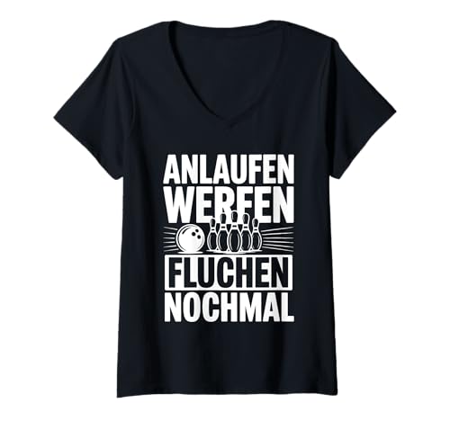 Damen Lustiger Bowling Spruch Für Bowlingteam Bowlingspieler T-Shirt mit V-Ausschnitt Damen Lustiger Bowling Spruch Für Bowlingteam Bowlingspieler T-Shirt mit V-Ausschnitt von Lustige Bowling Sprüche für Bowlingbahn und Teams