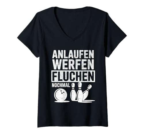Damen Lustiger Bowling Spruch Für Bowlingteam Bowlingspieler T-Shirt mit V-Ausschnitt Damen Lustiger Bowling Spruch Für Bowlingteam Bowlingspieler T-Shirt mit V-Ausschnitt von Lustige Bowling Sprüche für Bowlingbahn und Teams