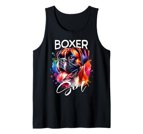Boxer Girl Boxer Hund Boxer Mädchen Boxer Tank Top von Lustige Boxer Designs Damen