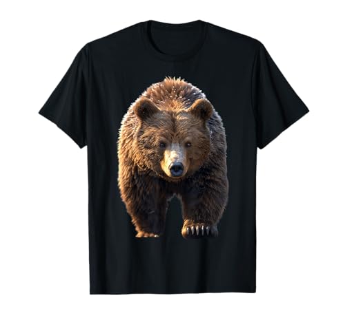 Lustige Braunbären für alle Grizzlybär Liebhaber Braunbär Grizzly Bär Bärenbrüder Wald Wilde Braun Bären T-Shirt Schwarz Klein Klassisch Crew Halbarm Polyester 100% EU S Unisex Erwachsene und Kinder von Lustige Braunbären für alle Grizzlybär Liebhaber