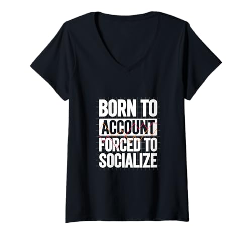 Damen Geborener Buchhalter - Sozialzwang T-Shirt mit V-Ausschnitt Damen Geborener Buchhalter - Sozialzwang T-Shirt mit V-Ausschnitt von Lustige Buchhalter Sprüche Designs