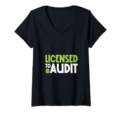 Damen Lizenz zum Audit - Steuerhumor T-Shirt mit V-Ausschnitt Damen Lizenz zum Audit - Steuerhumor T-Shirt mit V-Ausschnitt von Lustige Buchhalter Sprüche Designs