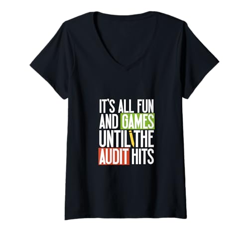 Damen Spaß und Spiele - Audit Schock T-Shirt mit V-Ausschnitt Damen Spaß und Spiele - Audit Schock T-Shirt mit V-Ausschnitt von Lustige Buchhalter Sprüche Designs