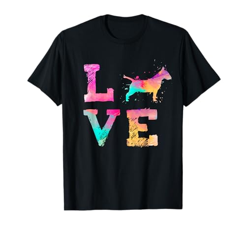 Bunte Bullterrier Hund Liebe-r Dad Mama T-Shirt Bunte Bullterrier Hund Liebe-r Dad Mama T-Shirt von Lustige Bullterrier Hund Mama