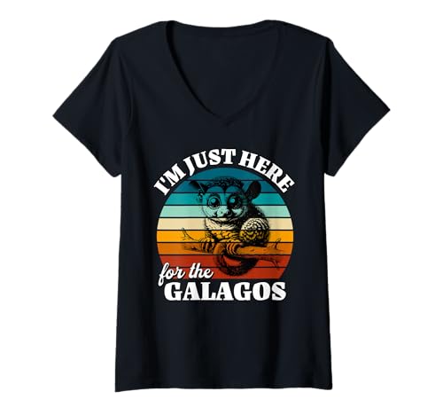 Damen Buschbaby Sprüche Galago T-Shirt mit V-Ausschnitt Damen Buschbaby Sprüche Galago T-Shirt mit V-Ausschnitt von Lustige Buschbaby Für Damen Und Herren