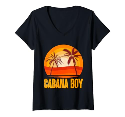 Damen Cabana Boy Strand Barkeeper Cabana Boy T-Shirt mit V-Ausschnitt von Lustige Cabana Boy Designs Für Pool Barkeeper