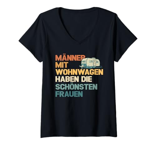 Damen Camping Abenteuer Wohnmobil Lustiges Natur Outdoor Camping T-Shirt mit V-Ausschnitt Damen Camping Abenteuer Wohnmobil Lustiges Natur Outdoor Camping T-Shirt mit V-Ausschnitt von Lustige Camping Geschenke für Damen Herren Kinder