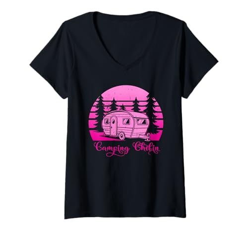 Damen Camping Abenteuer Wohnmobil Lustiges Natur Outdoor Camping T-Shirt mit V-Ausschnitt Damen Camping Abenteuer Wohnmobil Lustiges Natur Outdoor Camping T-Shirt mit V-Ausschnitt von Lustige Camping Geschenke für Damen Herren Kinder