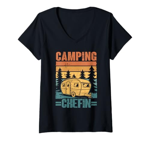 Damen Camping Abenteuer Wohnmobil Lustiges Natur Outdoor Camping T-Shirt mit V-Ausschnitt Damen Camping Abenteuer Wohnmobil Lustiges Natur Outdoor Camping T-Shirt mit V-Ausschnitt von Lustige Camping Geschenke für Damen Herren Kinder