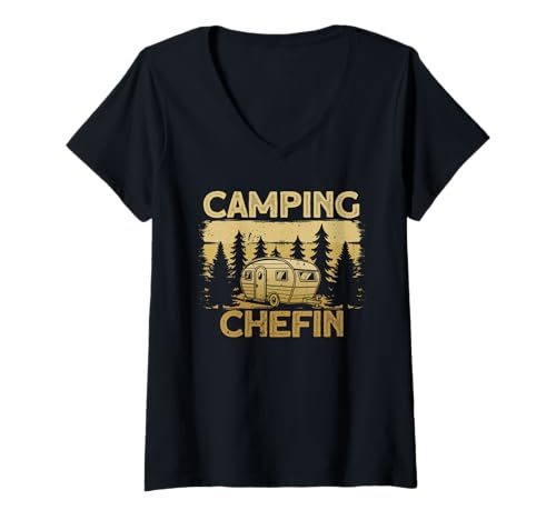Damen Camping Abenteuer Wohnmobil Lustiges Natur Outdoor Camping T-Shirt mit V-Ausschnitt Damen Camping Abenteuer Wohnmobil Lustiges Natur Outdoor Camping T-Shirt mit V-Ausschnitt von Lustige Camping Geschenke für Damen Herren Kinder