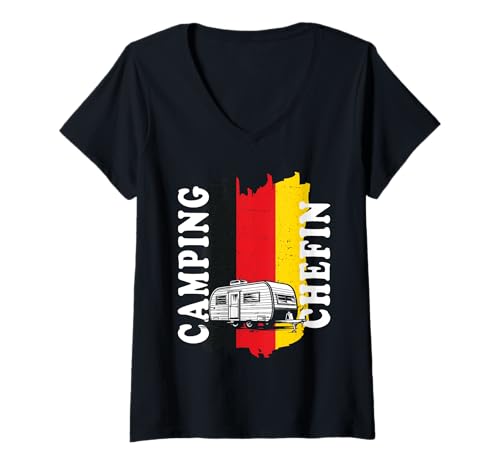 Damen Camping Abenteuer Wohnmobil Lustiges Natur Outdoor Camping T-Shirt mit V-Ausschnitt Damen Camping Abenteuer Wohnmobil Lustiges Natur Outdoor Camping T-Shirt mit V-Ausschnitt von Lustige Camping Geschenke für Damen Herren Kinder