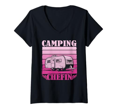 Damen Camping Abenteuer Wohnmobil Lustiges Natur Outdoor Camping T-Shirt mit V-Ausschnitt Damen Camping Abenteuer Wohnmobil Lustiges Natur Outdoor Camping T-Shirt mit V-Ausschnitt von Lustige Camping Geschenke für Damen Herren Kinder