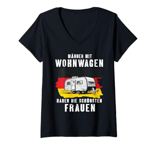 Damen Camping Abenteuer Wohnmobil Lustiges Natur Outdoor Camping T-Shirt mit V-Ausschnitt Damen Camping Abenteuer Wohnmobil Lustiges Natur Outdoor Camping T-Shirt mit V-Ausschnitt von Lustige Camping Geschenke für Damen Herren Kinder