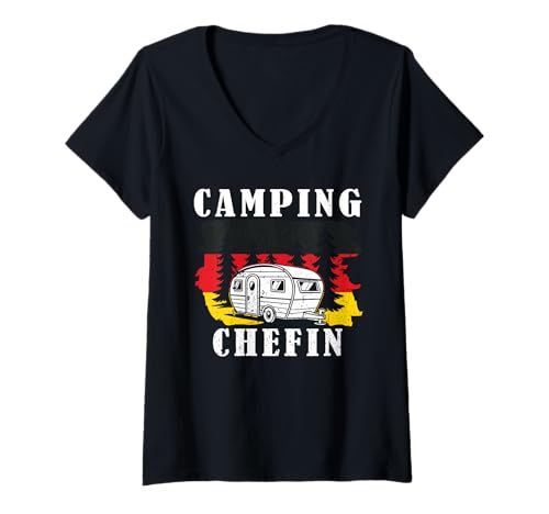 Damen Camping Abenteuer Wohnmobil Lustiges Natur Outdoor Camping T-Shirt mit V-Ausschnitt Damen Camping Abenteuer Wohnmobil Lustiges Natur Outdoor Camping T-Shirt mit V-Ausschnitt von Lustige Camping Geschenke für Damen Herren Kinder