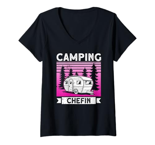 Damen Camping Abenteuer Wohnmobil Lustiges Natur Outdoor Camping T-Shirt mit V-Ausschnitt Damen Camping Abenteuer Wohnmobil Lustiges Natur Outdoor Camping T-Shirt mit V-Ausschnitt von Lustige Camping Geschenke für Damen Herren Kinder
