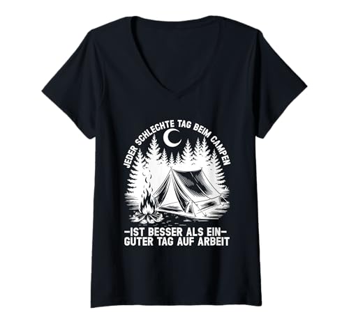 Damen Camping Abenteuer Wohnmobil Lustiges Natur Outdoor Camping T-Shirt mit V-Ausschnitt Damen Camping Abenteuer Wohnmobil Lustiges Natur Outdoor Camping T-Shirt mit V-Ausschnitt von Lustige Camping Geschenke für Damen Herren Kinder