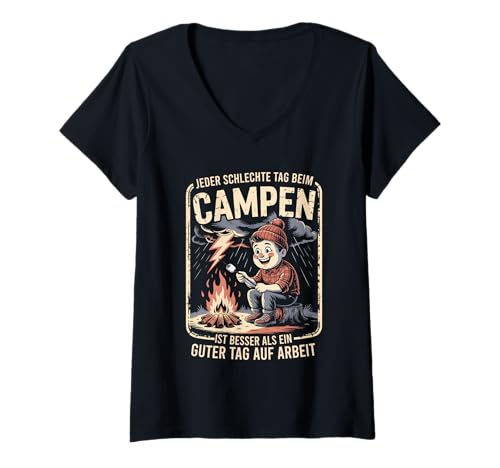 Damen Camping Abenteuer Wohnmobil Lustiges Natur Outdoor Camping T-Shirt mit V-Ausschnitt Damen Camping Abenteuer Wohnmobil Lustiges Natur Outdoor Camping T-Shirt mit V-Ausschnitt von Lustige Camping Geschenke für Damen Herren Kinder