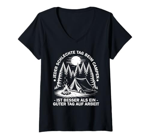 Damen Camping Abenteuer Wohnmobil Lustiges Natur Outdoor Camping T-Shirt mit V-Ausschnitt Damen Camping Abenteuer Wohnmobil Lustiges Natur Outdoor Camping T-Shirt mit V-Ausschnitt von Lustige Camping Geschenke für Damen Herren Kinder