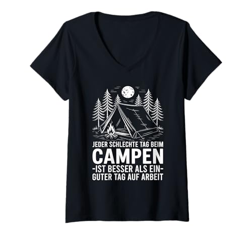 Damen Camping Abenteuer Wohnmobil Lustiges Natur Outdoor Camping T-Shirt mit V-Ausschnitt Damen Camping Abenteuer Wohnmobil Lustiges Natur Outdoor Camping T-Shirt mit V-Ausschnitt von Lustige Camping Geschenke für Damen Herren Kinder