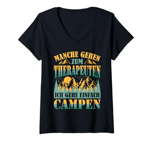 Damen Camping Abenteuer Wohnmobil Wald Lustig Natur Outdoor T-Shirt mit V-Ausschnitt Damen Camping Abenteuer Wohnmobil Wald Lustig Natur Outdoor T-Shirt mit V-Ausschnitt von Lustige Camping Geschenke für Damen Herren Kinder