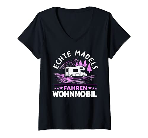 Damen Echte Mädels Fahren Wohnmobil | Camper Shirt Camping T-Shirt mit V-Ausschnitt Damen Echte Mädels Fahren Wohnmobil | Camper Shirt Camping T-Shirt mit V-Ausschnitt von Lustige Camping Tshirt Geschenke & Co