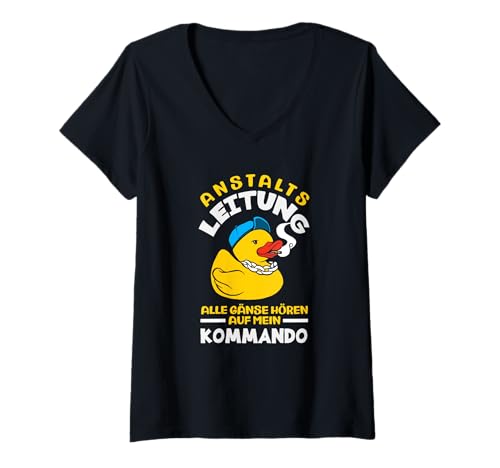 Damen Anstaltsleitung Alle Gänse Hören Auf Mein Kommando T-Shirt mit V-Ausschnitt Damen Anstaltsleitung Alle Gänse Hören Auf Mein Kommando T-Shirt mit V-Ausschnitt von Lustige Chef Geschenke Geschenkideen