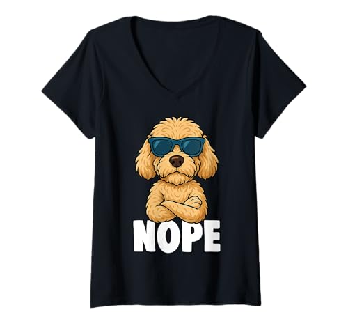 Damen Cockapoo T-Shirt mit V-Ausschnitt Damen Cockapoo T-Shirt mit V-Ausschnitt von Lustige Cockapoo Hunde Geschenke