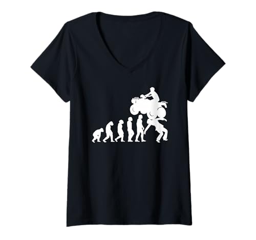 Damen Evolution Quad Bike Shirt Quads lustiges Quad Biker Geschenk T-Shirt mit V-Ausschnitt Damen Evolution Quad Bike Shirt Quads lustiges Quad Biker Geschenk T-Shirt mit V-Ausschnitt von Lustige Coole Quad Quadfahrer Geschenke Shirts