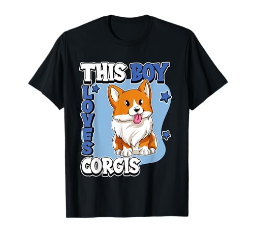 Jungen This Boy Loves Corgis Corgi T-Shirt Jungen This Boy Loves Corgis Corgi T-Shirt von Lustige Corgi Outfits