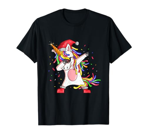 Weihnachtsmütze Kinder Mädchen Weihnachten Dabbing Einhorn T-Shirt Weihnachtsmütze Kinder Mädchen Weihnachten Dabbing Einhorn T-Shirt von Lustige Dabbing Unicorn Weihnachtsshirts