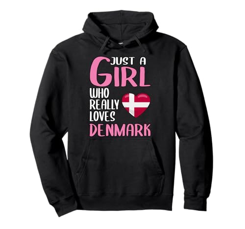 Damen Just A Girl Reisen Dänemark Geschenk Dänemark Pullover Hoodie Damen Just A Girl Reisen Dänemark Geschenk Dänemark Pullover Hoodie von Lustige Dänemark Geschenke Damen Mädchen