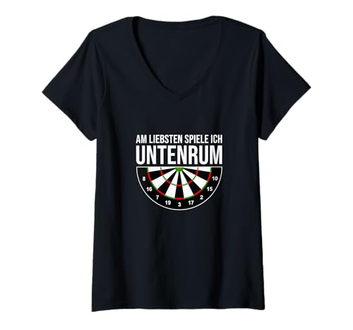 Damen Dartspieler Darts WM Steeldart Lustiger Spruch Dart Verein T-Shirt mit V-Ausschnitt Damen Dartspieler Darts WM Steeldart Lustiger Spruch Dart Verein T-Shirt mit V-Ausschnitt von Lustige Dart Geschenke für Männer und Frauen