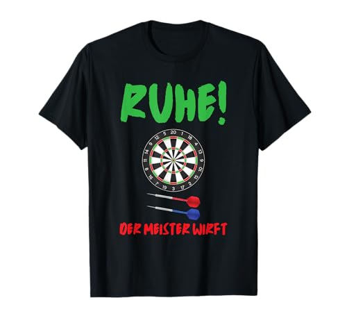 Herren Ruhe der Meister wirft. Dart Sprüche - Dartspieler T-Shirt von Lustige Dart Sprüche Für Die Dartmannschaft