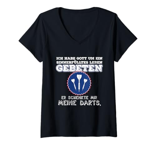 Damen Dart Spruch Lustig Outfit Dartspieler Hemd Darten Team T-Shirt mit V-Ausschnitt Damen Dart Spruch Lustig Outfit Dartspieler Hemd Darten Team T-Shirt mit V-Ausschnitt von Lustige Dart Sprüche & Geschenke