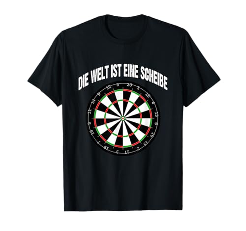 Darts T-Shirt für Männer Die Welt Ist Eine Scheibe Dart T-Shirt Darts T-Shirt für Männer Die Welt Ist Eine Scheibe Dart T-Shirt von Lustige Dartscheibe Dartspieler Shirts Für Herren