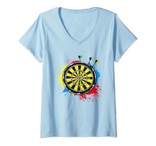 Damen Dart Graffiti Softdart Hobby T-Shirt mit V-Ausschnitt Damen Dart Graffiti Softdart Hobby T-Shirt mit V-Ausschnitt von Lustige Dartspiel Shirts und Geschenke