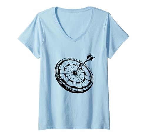 Damen Dart Skizze Präzisionssport T-Shirt mit V-Ausschnitt Damen Dart Skizze Präzisionssport T-Shirt mit V-Ausschnitt von Lustige Dartspieler Shirts und Geschenkideen