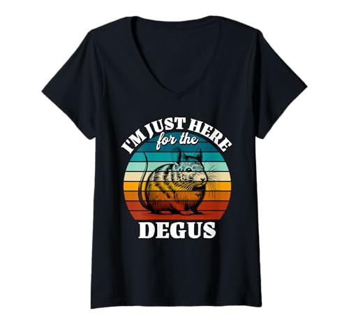 Damen Degu Sprüche Strauchratte Degu T-Shirt mit V-Ausschnitt von Lustige Degu Für Damen Und Herren