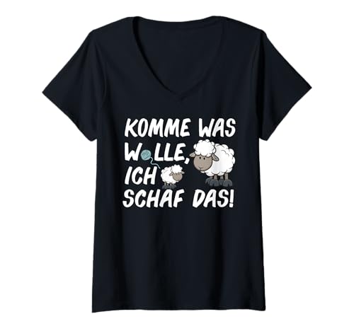 Damen Lustiges Schaf T-Shirt mit V-Ausschnitt Damen Lustiges Schaf T-Shirt mit V-Ausschnitt von Lustige Geschenkidee für Kinder Bauern Alm Alpen