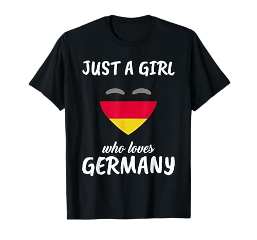 Just A Girl Who Loves Germany Reise Fußball Deutschland T-Shirt Just A Girl Who Loves Germany Reise Fußball Deutschland T-Shirt von Lustige Deutschland Kleidung Damen & Mädchen