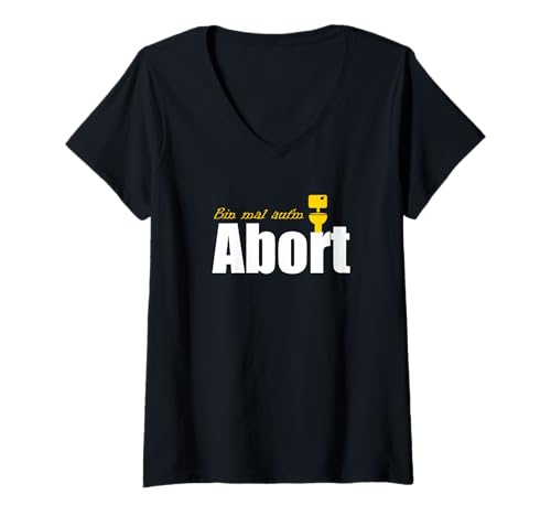 Damen Abort Klo WC Dialekt Toilette alte Mundart Sachsen T-Shirt mit V-Ausschnitt Damen Abort Klo WC Dialekt Toilette alte Mundart Sachsen T-Shirt mit V-Ausschnitt von Lustige Dialekte Regionale Mundart