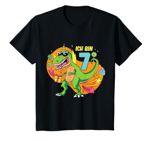 Kinder Geburtstagsgeschenk 7 Jahre Dinosaurier Dino Fan Ich bin 7 T-Shirt Kinder Geburtstagsgeschenk 7 Jahre Dinosaurier Dino Fan Ich bin 7 T-Shirt von Lustige Dinofan Geschenke zum 7. Geburtstag