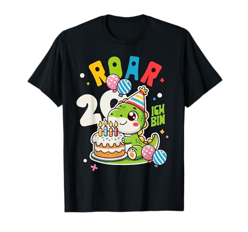 20 Geburtstag Dinosaurier I Mädchen Junge 20 Jahr T-Rex Dino T-Shirt von Lustige Dinosaurier Dino Geburtstagsgeschenke