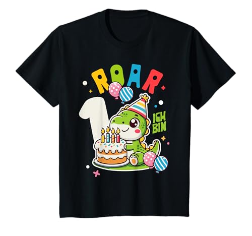 Kinder 1 Geburtstag Dinosaurier I Mädchen Junge 1 Jahr T-Rex Dino T-Shirt von Lustige Dinosaurier Dino Geburtstagsgeschenke