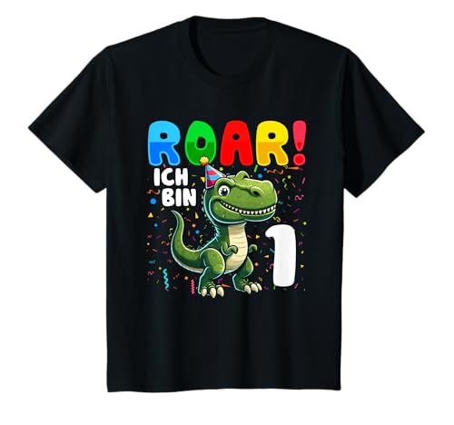 Kinder 1 Geburtstag Dinosaurier I Mädchen Junge 1 Jahr T-Rex Dino T-Shirt von Lustige Dinosaurier Dino Geburtstagsgeschenke