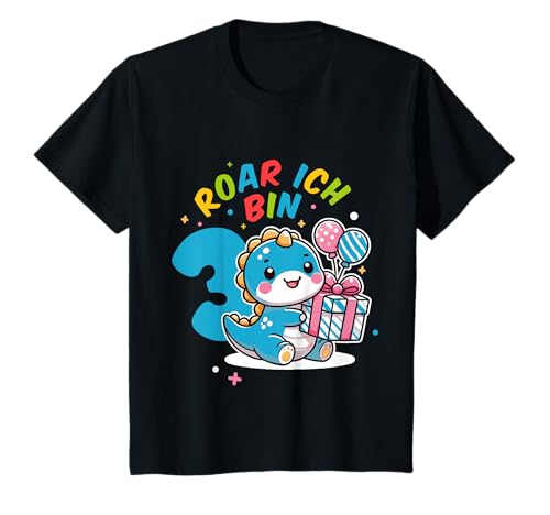 Kinder 3 Geburtstag Dinosaurier I Mädchen Junge 3 Jahr T-Rex Dino T-Shirt von Lustige Dinosaurier Dino Geburtstagsgeschenke