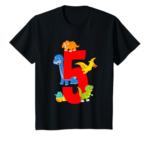 Dinosaurier 5. Geburtstag Alter Deko Dino Fun Jungen 5 Jahre T-Shirt Dinosaurier 5. Geburtstag Alter Deko Dino Fun Jungen 5 Jahre T-Shirt von Lustige Dinosaurier Geburtstagsgeschenk Enkel Sohn