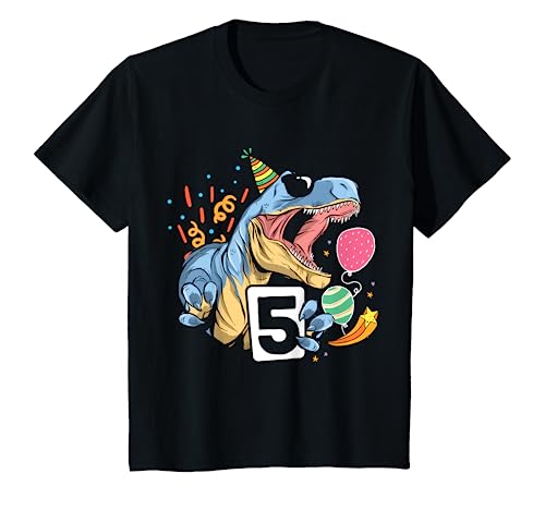 Dinosaurier 5. Geburtstag Jungen Mädchen 5 Jahre Dino T-Shirt Dinosaurier 5. Geburtstag Jungen Mädchen 5 Jahre Dino T-Shirt von Lustige Dinosaurier Kindergeburtstag Dino Geschenk