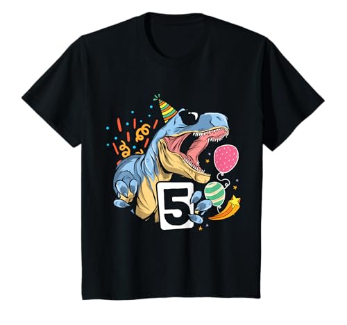 Dinosaurier 5. Geburtstag Jungen Mädchen 5 Jahre Dino T-Shirt Dinosaurier 5. Geburtstag Jungen Mädchen 5 Jahre Dino T-Shirt von Lustige Dinosaurier Kindergeburtstag Dino Geschenk